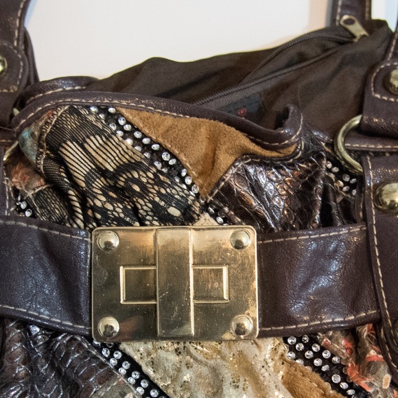 Chateau mix patterns front brown purse bag 👜 (🔴 LAST CHANCE) - Picture 2 of 4